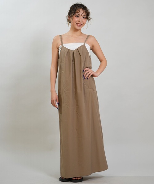 RIKKA FEMME（リッカファム）の「RIKKA FEMME/リッカファム ワンピース キャミワンピ マキシ丈 RF6S-1404（ワンピース・レディース・ブラウン/ブラック/カーキ・FREE）」の2枚目の写真