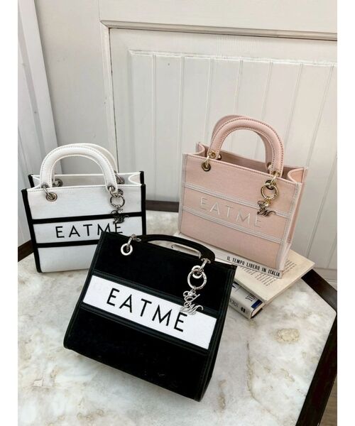 EATME（イートミー）の「E/MチャームバイカラーミニショルダーBAG（ショルダーバッグ・レディース・オフホワイト/ピンク/ブラック・FREE）」の5枚目の写真