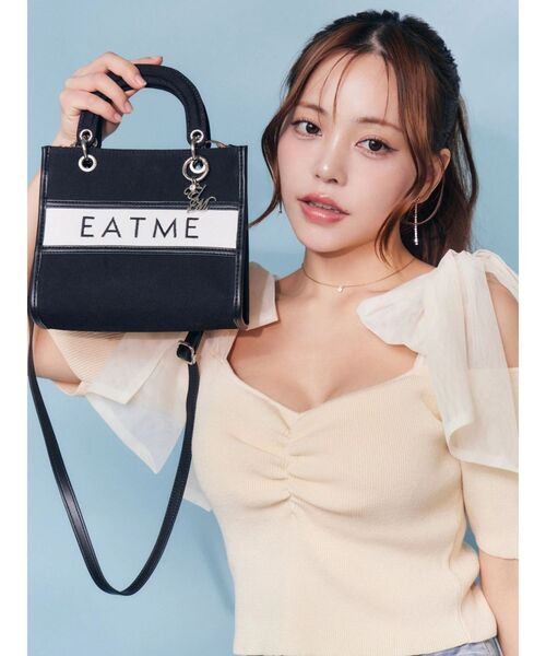 EATME（イートミー）の「E/MチャームバイカラーミニショルダーBAG（ショルダーバッグ・レディース・オフホワイト/ピンク/ブラック・FREE）」の6枚目の写真