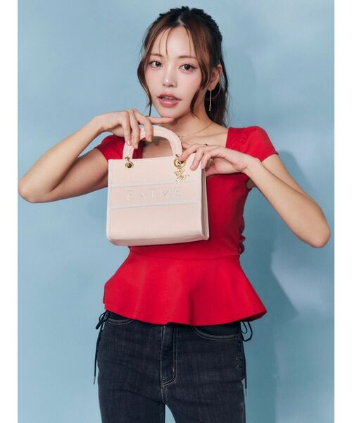 EATME（イートミー）の「E/MチャームバイカラーミニショルダーBAG（ショルダーバッグ・レディース・オフホワイト/ピンク/ブラック・FREE）」の11枚目の写真