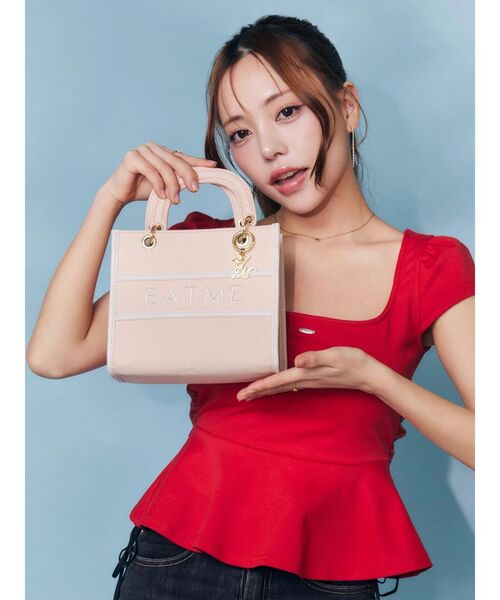 EATME（イートミー）の「E/MチャームバイカラーミニショルダーBAG（ショルダーバッグ・レディース・オフホワイト/ピンク/ブラック・FREE）」の12枚目の写真