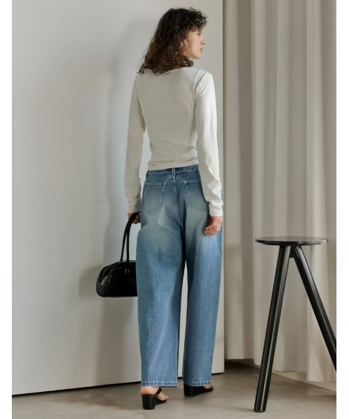 Re:EDIT（リエディ）の「[2026S/S COLLECTION]アンチピリングカシュクールドレープトップス（Tシャツ/カットソー・レディース・ブラウン/レッド/ライトブルー/アイボリー/ブラック/杢グレー・LARGE/MEDIUM）」の17枚目の写真