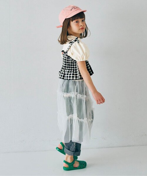 p.premier（ピードットプルミエ）の「先染めチェックのシャーリングビスチェ&トップスセット（Tシャツ/カットソー・キッズ・イエロー/グリーン/レッド/ブラック・80/90/100/110/120/130/140）」の19枚目の写真