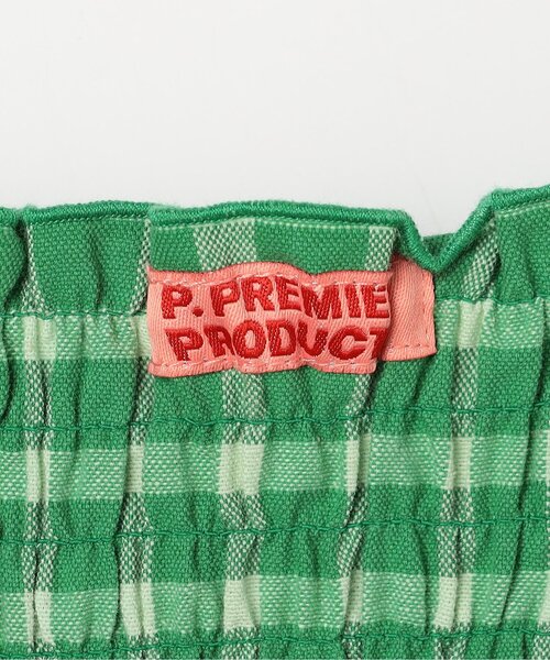 p.premier（ピードットプルミエ）の「先染めチェックのシャーリングビスチェ&トップスセット（Tシャツ/カットソー・キッズ・イエロー/グリーン/レッド/ブラック・80/90/100/110/120/130/140）」の5枚目の写真