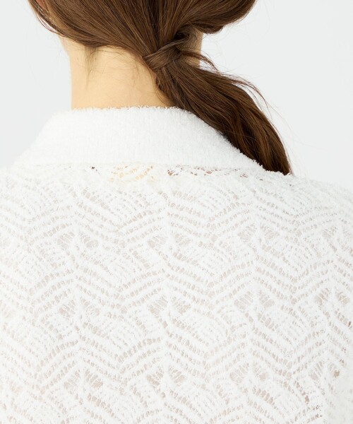 BALLSEY（ボールジィ）の「【WEB先行予約】コットンナイロンファンシーヤーン 4Pカーディガン（カーディガン/ボレロ・レディース・ブラック/ホワイト・S）」の10枚目の写真