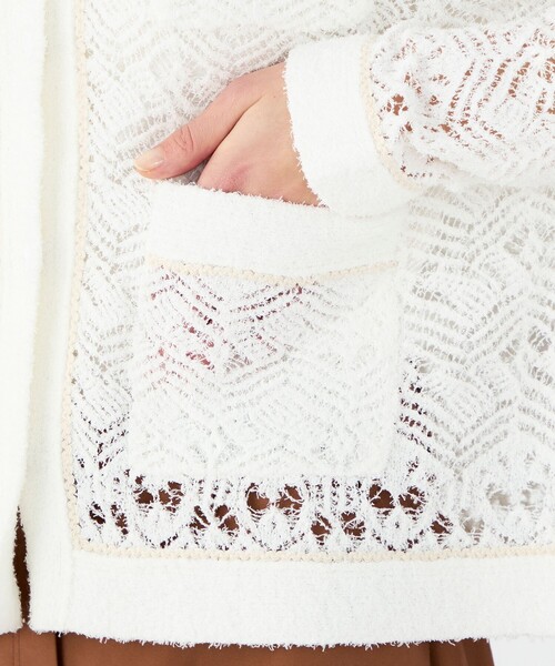 BALLSEY（ボールジィ）の「【WEB先行予約】コットンナイロンファンシーヤーン 4Pカーディガン（カーディガン/ボレロ・レディース・ブラック/ホワイト・S）」の12枚目の写真