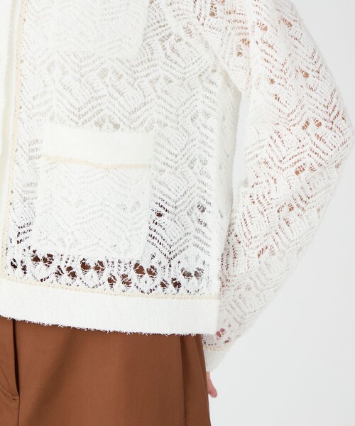 BALLSEY（ボールジィ）の「【WEB先行予約】コットンナイロンファンシーヤーン 4Pカーディガン（カーディガン/ボレロ・レディース・ブラック/ホワイト・S）」の13枚目の写真