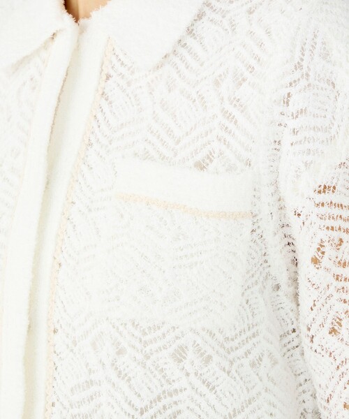 BALLSEY（ボールジィ）の「【WEB先行予約】コットンナイロンファンシーヤーン 4Pカーディガン（カーディガン/ボレロ・レディース・ブラック/ホワイト・S）」の14枚目の写真