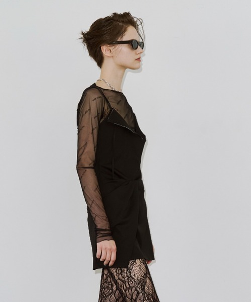 JOSE MOON（ジョゼムーン）の「DRAPE MINI DRESS/ドレープミニドレス（ドレス・レディース・ブラック/チャコールグレー・38/36）」の18枚目の写真