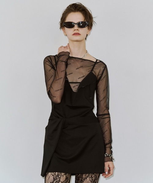 JOSE MOON（ジョゼムーン）の「DRAPE MINI DRESS/ドレープミニドレス（ドレス・レディース・ブラック/チャコールグレー・38/36）」の17枚目の写真