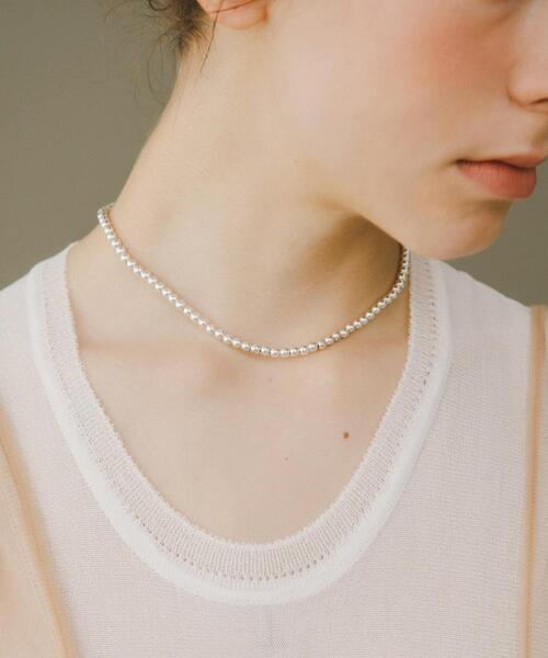 URBAN RESEARCH(アーバンリサーチ)の「decor『デコール』 HEMATITE 4MM BALL CHOKER(ネックレス・レディース・シルバー・-)」の1枚目の写真