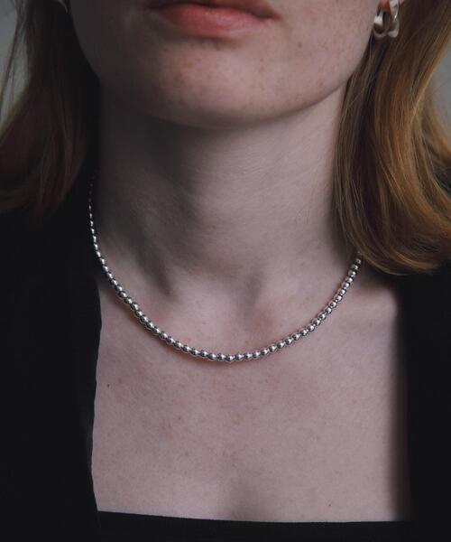 URBAN RESEARCH(アーバンリサーチ)の「decor『デコール』 HEMATITE 4MM BALL CHOKER(ネックレス・レディース・シルバー・-)」の9枚目の写真