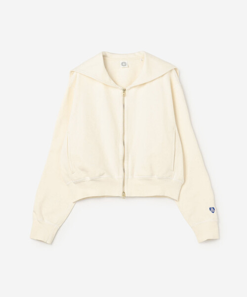 ORCIVAL（オーシバル）の「ORCIVAL | コットン裏毛 ジップセーラー WOMEN（スウェット・レディース・グレー/アイボリー/ダークネイビー・2）」の10枚目の写真