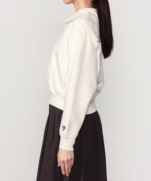 ORCIVAL（オーシバル）の「ORCIVAL | コットン裏毛 ジップセーラー WOMEN（スウェット・レディース・グレー/アイボリー/ダークネイビー・2）」の19枚目の写真