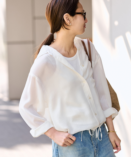 ≪手洗い可≫シアービエラドロストレギュラーシャツ（シャツ/ブラウス