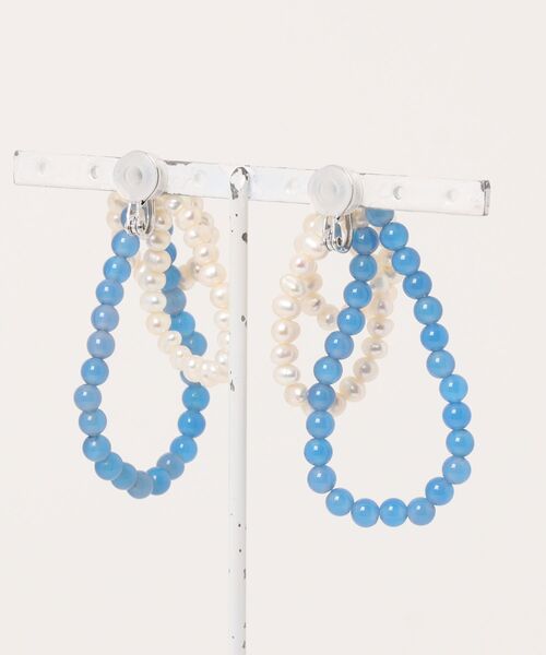 IRIS47(イリスフォーセブン)の「【IRIS 47】fabiana blue agate earring/ファビアナ ブルーアゲート イヤリング(イヤリング・レディース・ブルー・FREE)」の5枚目の写真