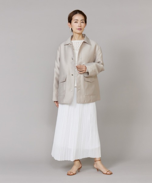 LE SOUK(ルスーク)の「オーバーサイズシャツジャケット(ブルゾン・レディース・サックスブルー/ベージュ・9号)」の3枚目の写真
