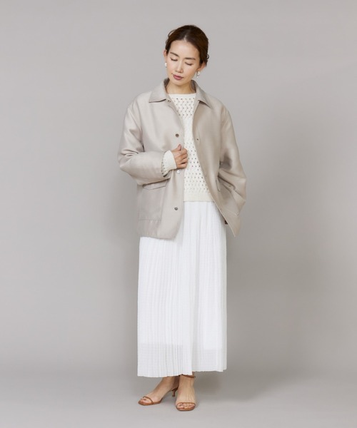 LE SOUK(ルスーク)の「オーバーサイズシャツジャケット(ブルゾン・レディース・サックスブルー/ベージュ・9号)」の4枚目の写真