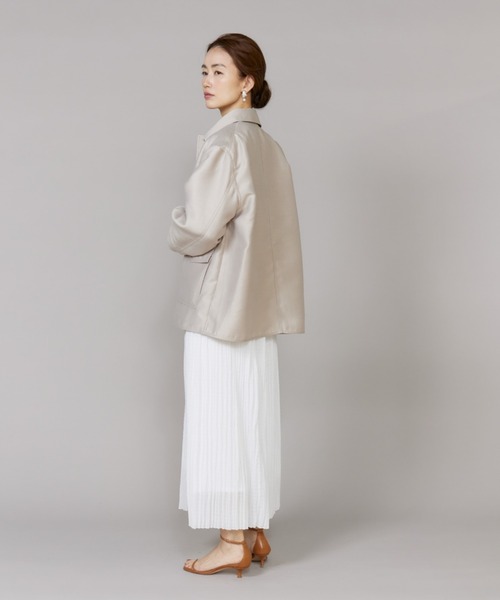 LE SOUK(ルスーク)の「オーバーサイズシャツジャケット(ブルゾン・レディース・サックスブルー/ベージュ・9号)」の5枚目の写真