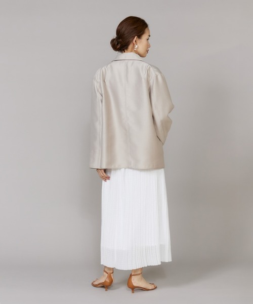 LE SOUK(ルスーク)の「オーバーサイズシャツジャケット(ブルゾン・レディース・サックスブルー/ベージュ・9号)」の6枚目の写真
