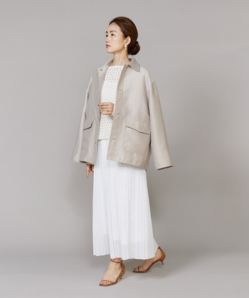 LE SOUK(ルスーク)の「オーバーサイズシャツジャケット(ブルゾン・レディース・サックスブルー/ベージュ・9号)」の8枚目の写真