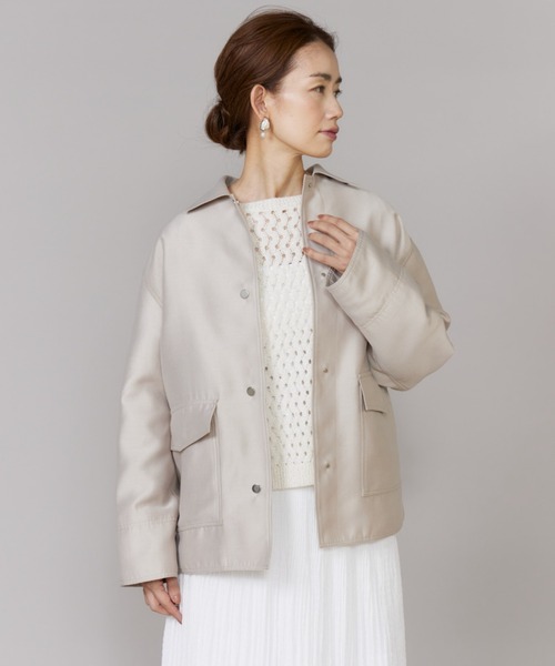 LE SOUK(ルスーク)の「オーバーサイズシャツジャケット(ブルゾン・レディース・サックスブルー/ベージュ・9号)」の15枚目の写真