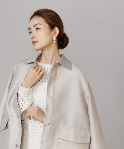 LE SOUK(ルスーク)の「オーバーサイズシャツジャケット(ブルゾン・レディース・サックスブルー/ベージュ・9号)」の16枚目の写真