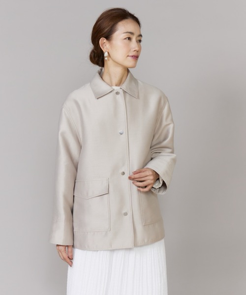 LE SOUK(ルスーク)の「オーバーサイズシャツジャケット(ブルゾン・レディース・サックスブルー/ベージュ・9号)」の17枚目の写真
