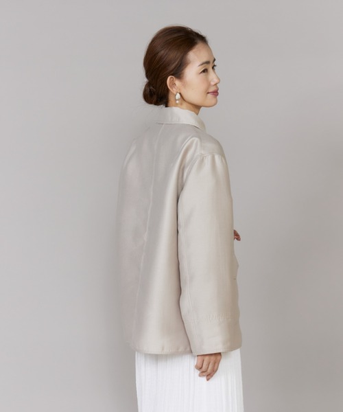 LE SOUK(ルスーク)の「オーバーサイズシャツジャケット(ブルゾン・レディース・サックスブルー/ベージュ・9号)」の18枚目の写真