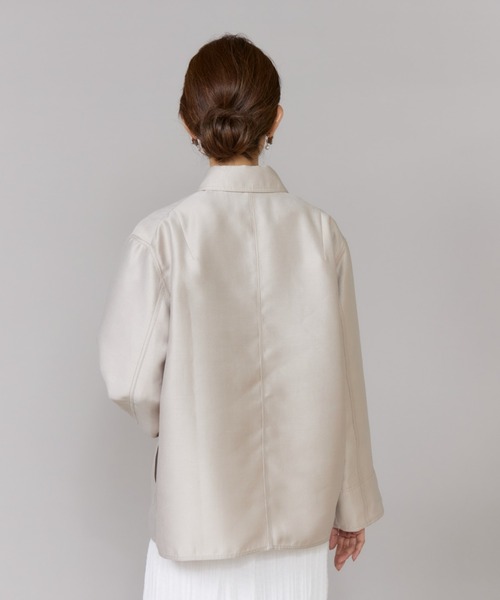 LE SOUK(ルスーク)の「オーバーサイズシャツジャケット(ブルゾン・レディース・サックスブルー/ベージュ・9号)」の19枚目の写真
