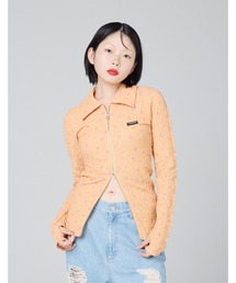 《Little Sunny Bite》floral zip up cardigan