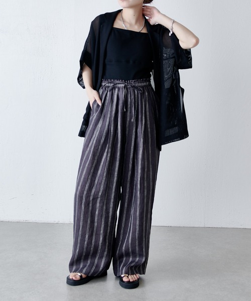 Lui's（ルイス）の「ストライプリネンイージーパンツ（その他パンツ・レディース・ネイビー/ブラック・36/38）」の19枚目の写真