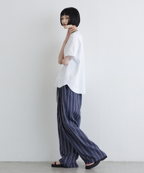 Lui's（ルイス）の「ストライプリネンイージーパンツ（その他パンツ・レディース・ネイビー/ブラック・36/38）」の22枚目の写真