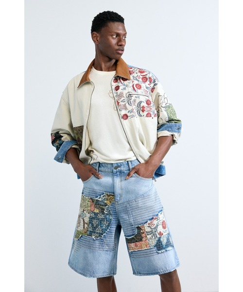 Desigual（デシグアル）の「マップ パッチプリント デニム バミューダ（デニムパンツ・メンズ・ブルー・L/M/S/XS/XXL/XL）」の4枚目の写真