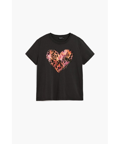 Desigual(デシグアル)の「ハートタイガーTシャツ(Tシャツ/カットソー・レディース・ブラック・XL/L/M/S)」の1枚目の写真