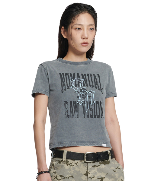 NOMANUAL(NOMANUAL)の「NM SKULL T-SHIRT (WOMAN) - WASHED GRAY(Tシャツ/カットソー・レディース・その他・MEDIUM/LARGE/SMALL)」の1枚目の写真