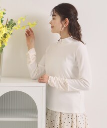 ITS'DEMO | 【手洗い可】袖シアー切替トップス(Tシャツ/カットソー)