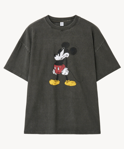 VTWO(ブイツー)の「ヴィンテージウォッシング アングリ _ミッキー_ Tシャツ (チャコール)(Tシャツ/カットソー・レディース・その他・MEDIUM/LARGE)」の2枚目の写真
