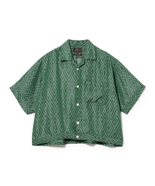 BEAMS PLUS（ビームスプラス）の「Cabana-SHT Cupro Zigzag Pattern（シャツ/ブラウス・メンズ・グリーン/ネイビー・MEDIUM/LARGE/X-LARGE/SMALL）」の11枚目の写真