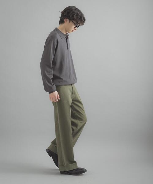 SENSE OF PLACE by URBAN RESEARCH（センスオブプレイスバイアーバンリサーチ）の「カツラギダブルワイドパンツ（その他パンツ・メンズ・ネイビー/カーキ/ライトブルー・MEDIUM/LARGE）」の4枚目の写真