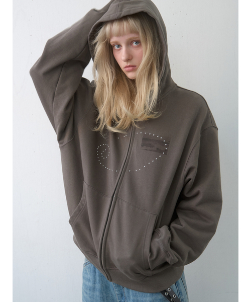Dusty Zip‑Up Hoodie — худи на молнии, цвет «Charcoal»