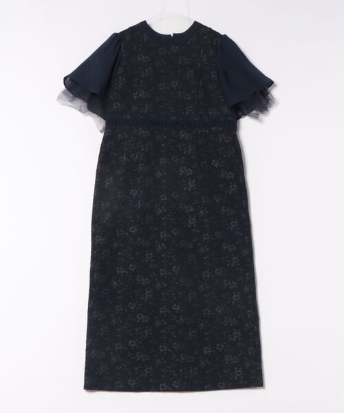 PREFERIR(プレフェリール)の「【結婚式・お呼ばれ】花柄ジャカードフレアスリーブロングドレス(ドレス・レディース・ネイビー/モカ/ブルー・SMALL/MEDIUM/LARGE/X-LARGE)」の19枚目の写真