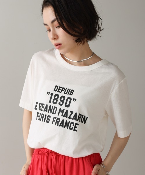 Bou Jeloud（ブージュルード）の「リサイクルポリ天竺ナンバリングTシャツ（Tシャツ/カットソー・レディース・オフホワイト/ブラック/イエロー・FREE）」の4枚目の写真
