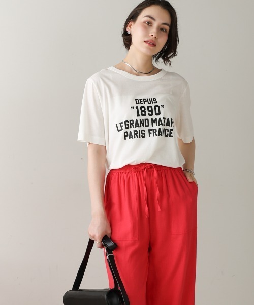Bou Jeloud（ブージュルード）の「リサイクルポリ天竺ナンバリングTシャツ（Tシャツ/カットソー・レディース・オフホワイト/ブラック/イエロー・FREE）」の9枚目の写真