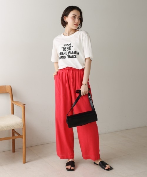 Bou Jeloud（ブージュルード）の「リサイクルポリ天竺ナンバリングTシャツ（Tシャツ/カットソー・レディース・オフホワイト/ブラック/イエロー・FREE）」の10枚目の写真