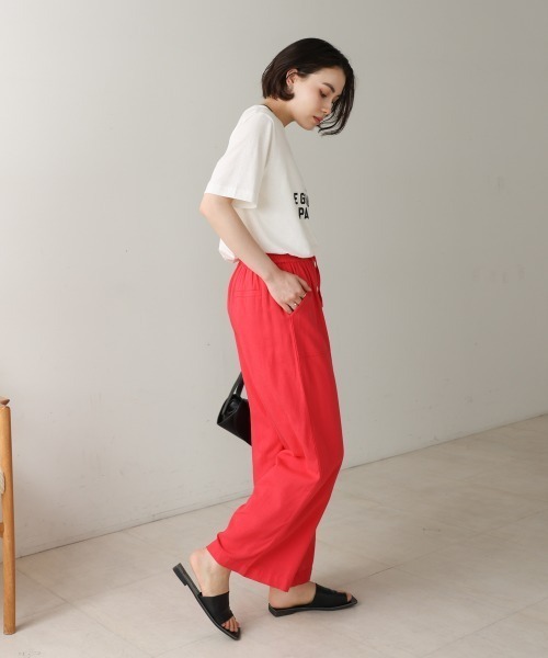 Bou Jeloud（ブージュルード）の「リサイクルポリ天竺ナンバリングTシャツ（Tシャツ/カットソー・レディース・オフホワイト/ブラック/イエロー・FREE）」の13枚目の写真