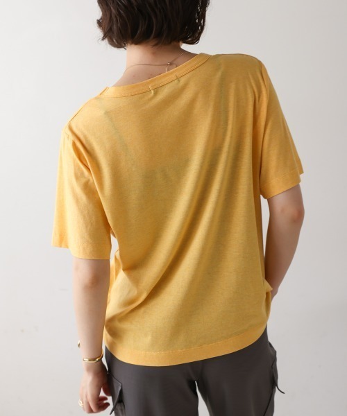 Bou Jeloud（ブージュルード）の「リサイクルポリ天竺ナンバリングTシャツ（Tシャツ/カットソー・レディース・オフホワイト/ブラック/イエロー・FREE）」の18枚目の写真