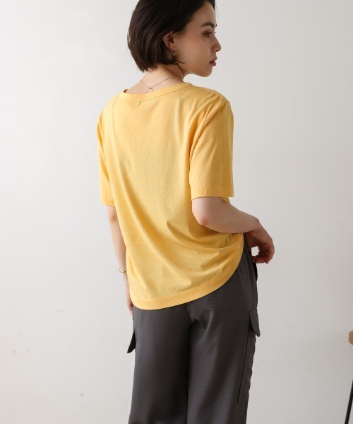 Bou Jeloud（ブージュルード）の「リサイクルポリ天竺ナンバリングTシャツ（Tシャツ/カットソー・レディース・オフホワイト/ブラック/イエロー・FREE）」の19枚目の写真