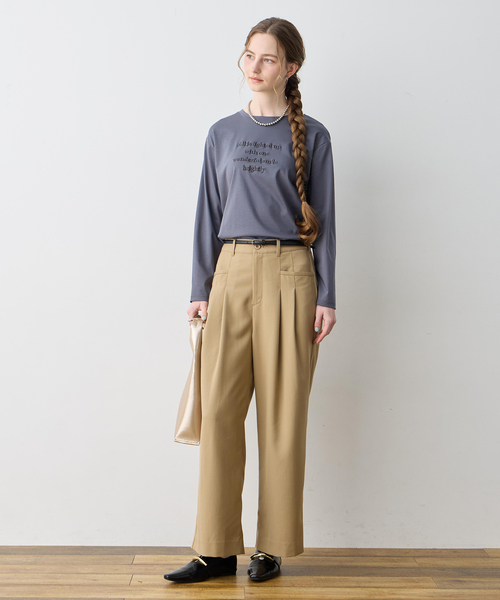LE SOUK HOLIDAY(ルスークホリデー)の「シルケット刺しゅうロンT【接触冷感・綿100%】(Tシャツ/カットソー・レディース・チャコールグレー/オフホワイト/サックスブルー・M/L)」の18枚目の写真
