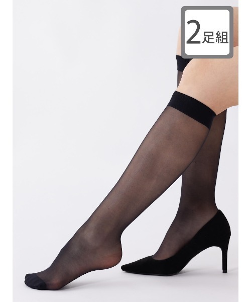 tutuanna（チュチュアンナ）の「【2足組】感動のストッキング・美肌(ハイソックス丈)（タイツ/ストッキング・レディース・ブラック/ホワイト系1/ライトベージュ/ナチュラル/ベージュ系2・M）」の3枚目の写真